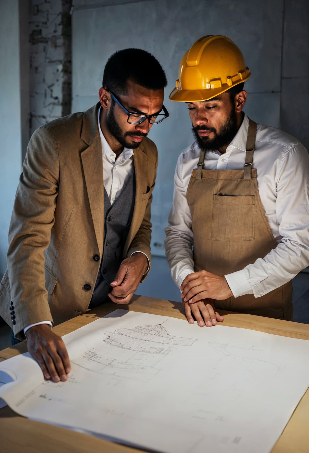 Construction team meeting